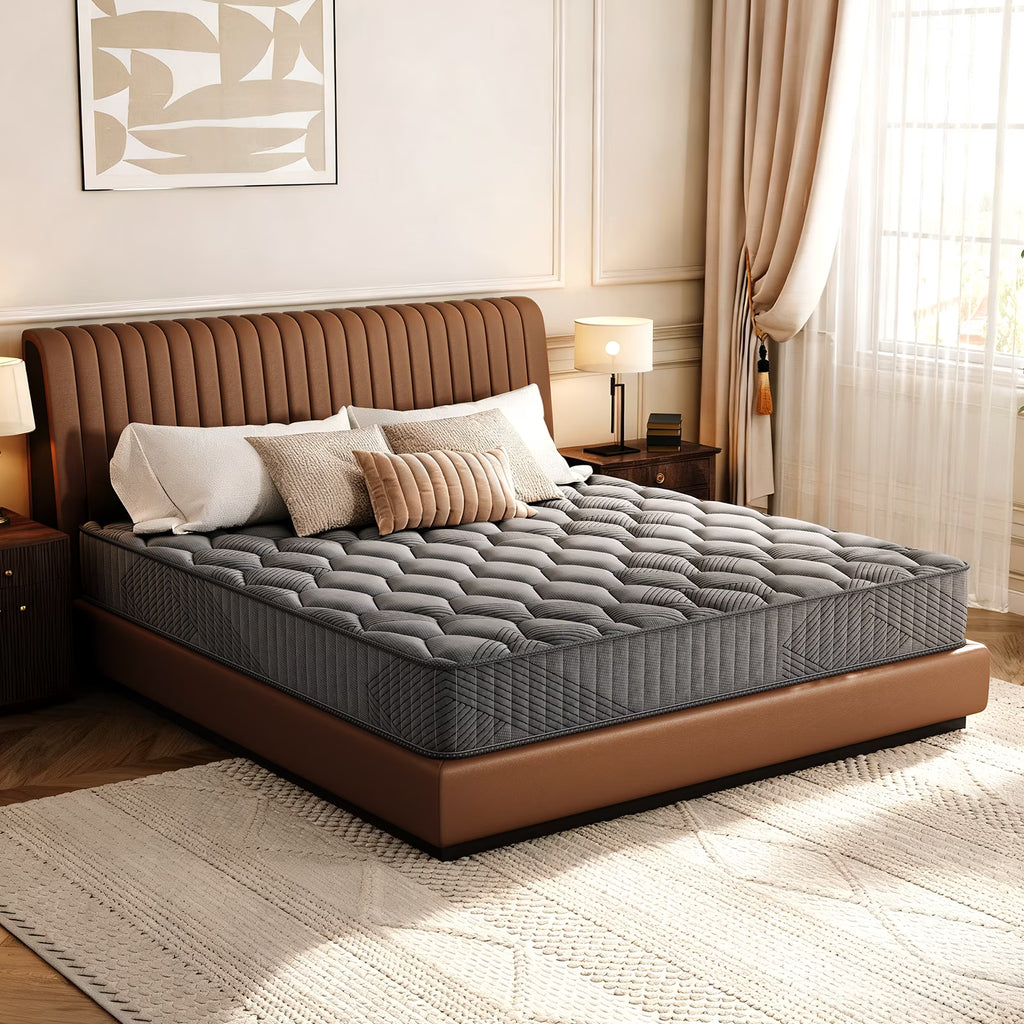 Babo Care Queen Mattress, 10 Inch Hybrid Mattress with Firm Support, Mattress in a Box, Fiberglass-Free & CertiPUR-US