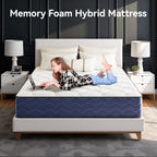 Babo Care King Mattress, 10 inch Cooling Memory Foam Mattress, Hybrid Firm Mattress in a Box, Pocket Spring, Pressure Relief, CertiPUR-US Certified