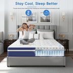 Babo Care Twin-XL 8 inch Cooling Gel Memory Foam Hybrid Mattress with Individually Pocketed Coils, Medium Support, Motion Isolation, Mattress in a Box, CertiPUR-US Certified