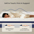 Babo Care 10 inch Full Size Mattress, Medium Hybrid Mattress for Side Sleepers, Pressure Relief, Individually Pocketed Springs, Motion Isolation, CertiPUR-US Certified