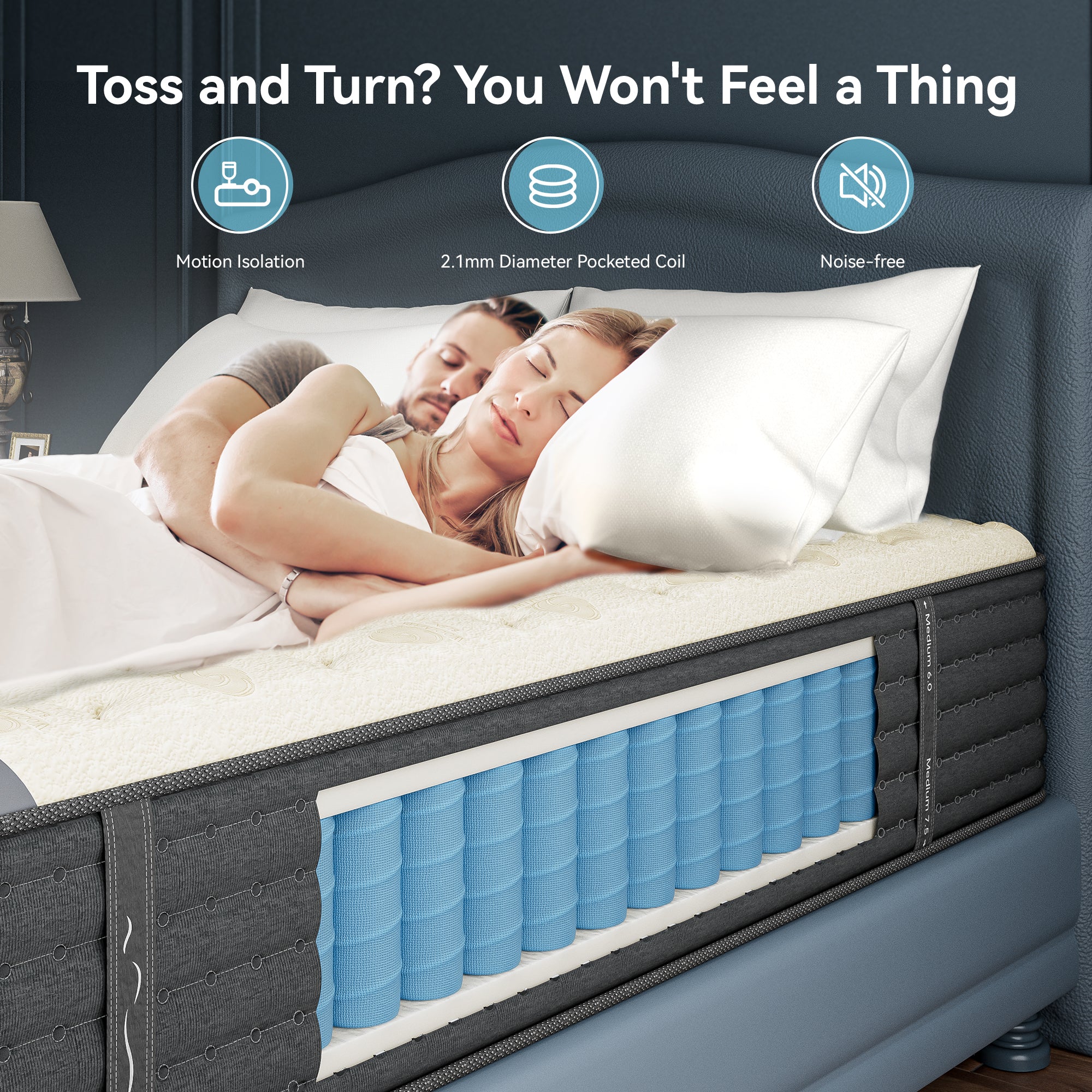 Babo Care Queen Size Hybrid Mattress,14 Inch Double Sided with Cooling Gel Memory Foam and Pocket Spring Mattress in a Box, Motion Isolation & Pressure Relief,CertiPUR-US