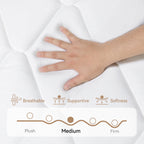 Babo Care 12 inch Twin Hybrid Mattress with Bamboo Charcoal Layer, Medium Firm Support, Gel Memory Foam, Individually Pocketed Coils, Motion Isolation, CertiPUR-US Certified