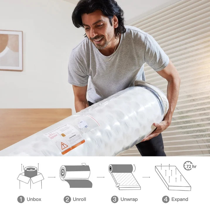 Babo Care Queen Mattress, 12 Inch Queen Hybrid Mattress in a Box, Anti-Static Fabric, Upgrade Individually Pocket Springs, Medium, Pressure Relief, Breathable Comfort, CertiPUR-US Certified