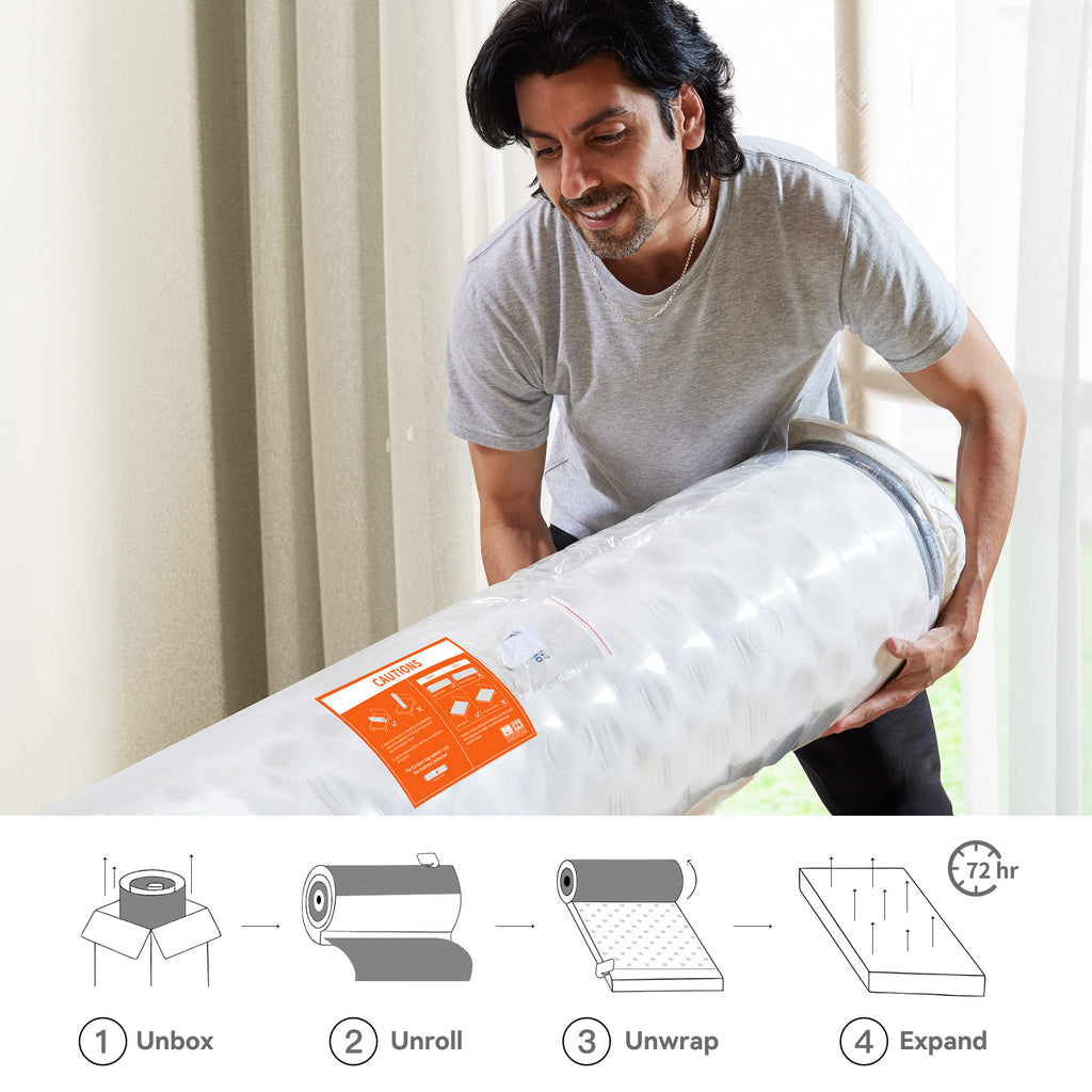 Babo Care Hybrid Queen Mattress, 12 inch Pocketed Coils & Memory Foam, Firm Support, Motion Isolation, Cool & Breathable, CertiPUR-US Certified