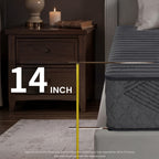 POSMOND 14-inch Full Hybrid Mattress in a Box, Firm Support Mattress with Memory Foam & Pocket Coils for Back & Stomach Sleepers,CertiPUR-US Certified