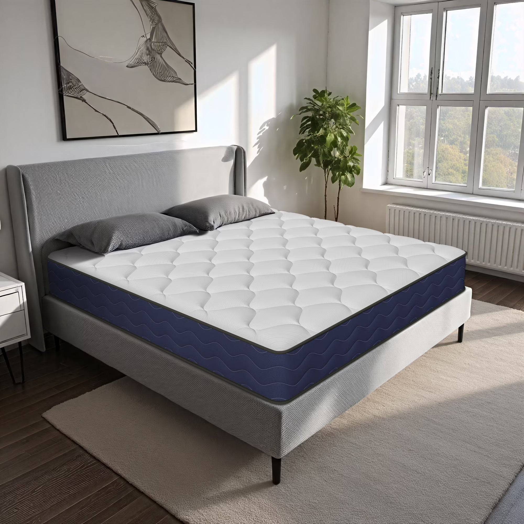 Babo Care King Mattress, 10 inch Cooling Memory Foam Mattress, Hybrid Firm Mattress in a Box, Pocket Spring, Pressure Relief, CertiPUR-US Certified