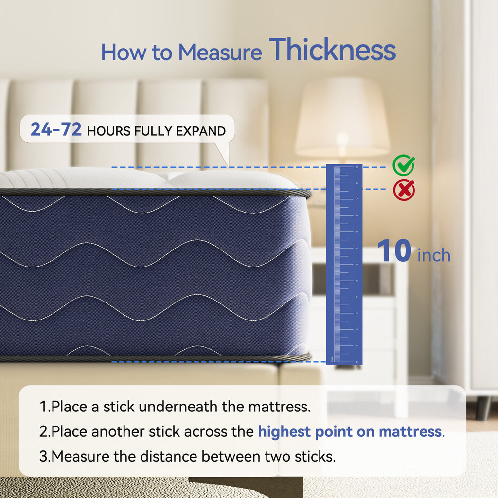 Babo Care Hybrid Queen Mattress, 12 inch Pocketed Coils & Memory Foam, Firm Support, Motion Isolation, Cool & Breathable, CertiPUR-US Certified