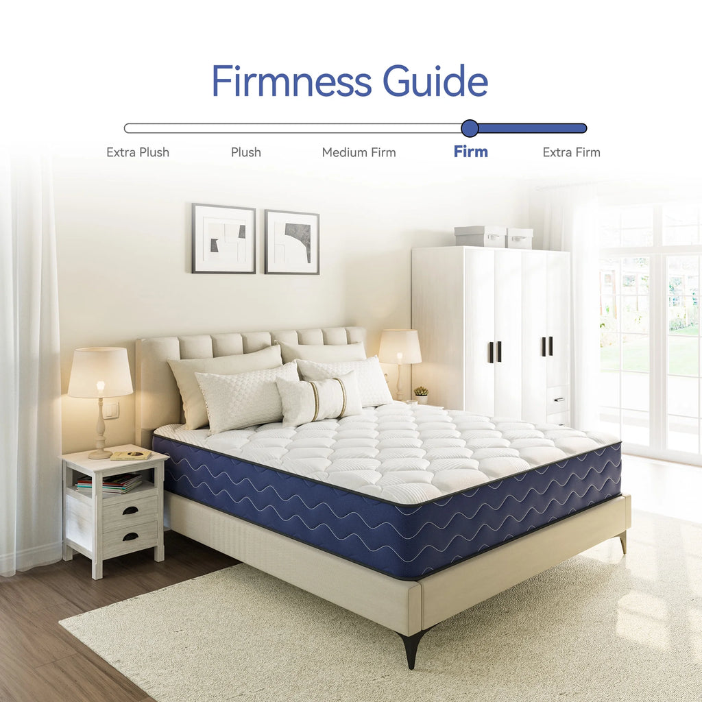 Babo Care Queen Mattress, 12 inch Cooling Memory Foam Mattress, Hybrid Firm Mattress in a Box, Pocket Spring, Pressure Relief, CertiPUR-US Certified