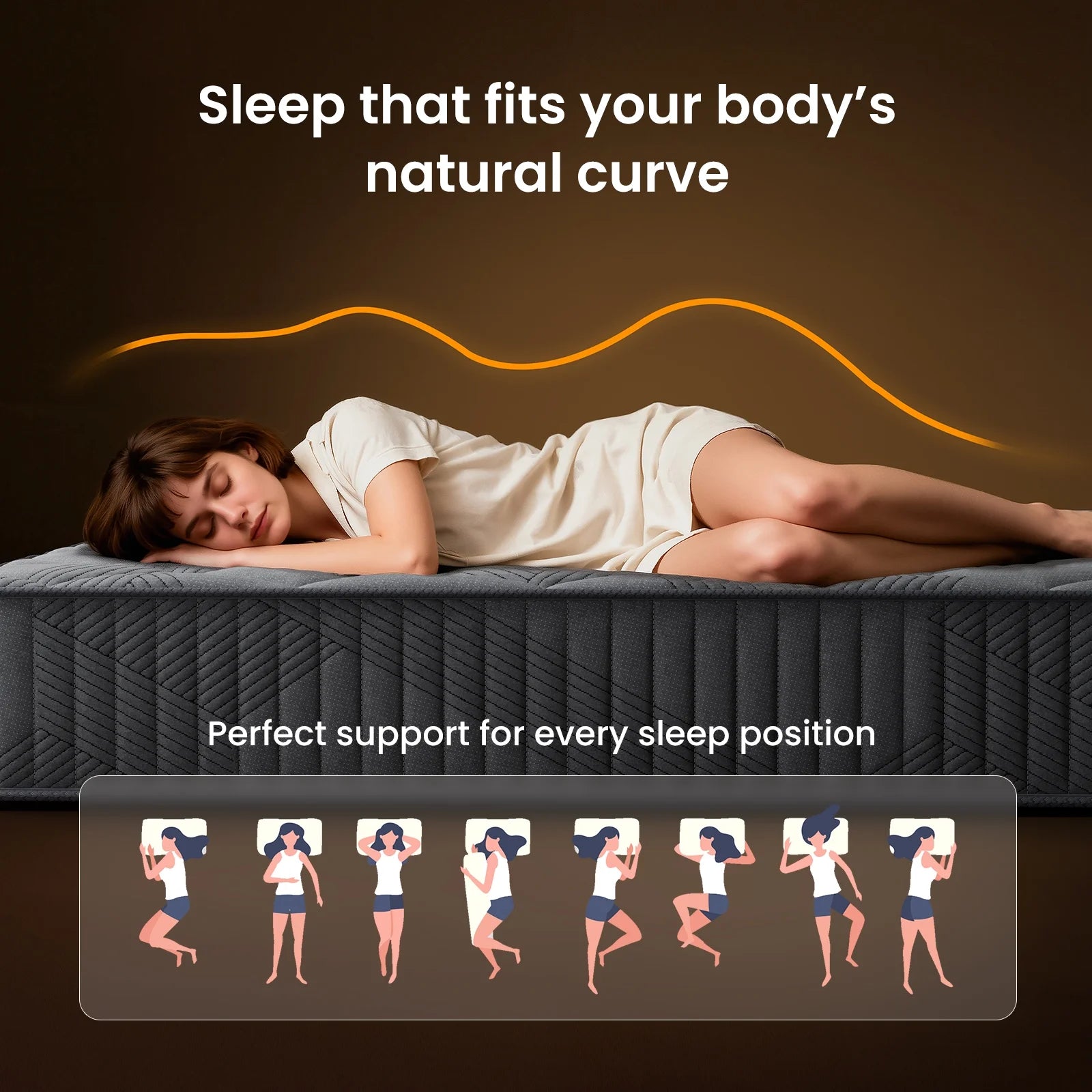 Babo Care King Mattress, 12 Inch Hybrid Mattress with Firm Support, Mattress in a Box, Fiberglass-Free & CertiPUR-US