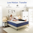 Babo Care King Mattress, 10 inch Cooling Memory Foam Mattress, Hybrid Firm Mattress in a Box, Pocket Spring, Pressure Relief, CertiPUR-US Certified