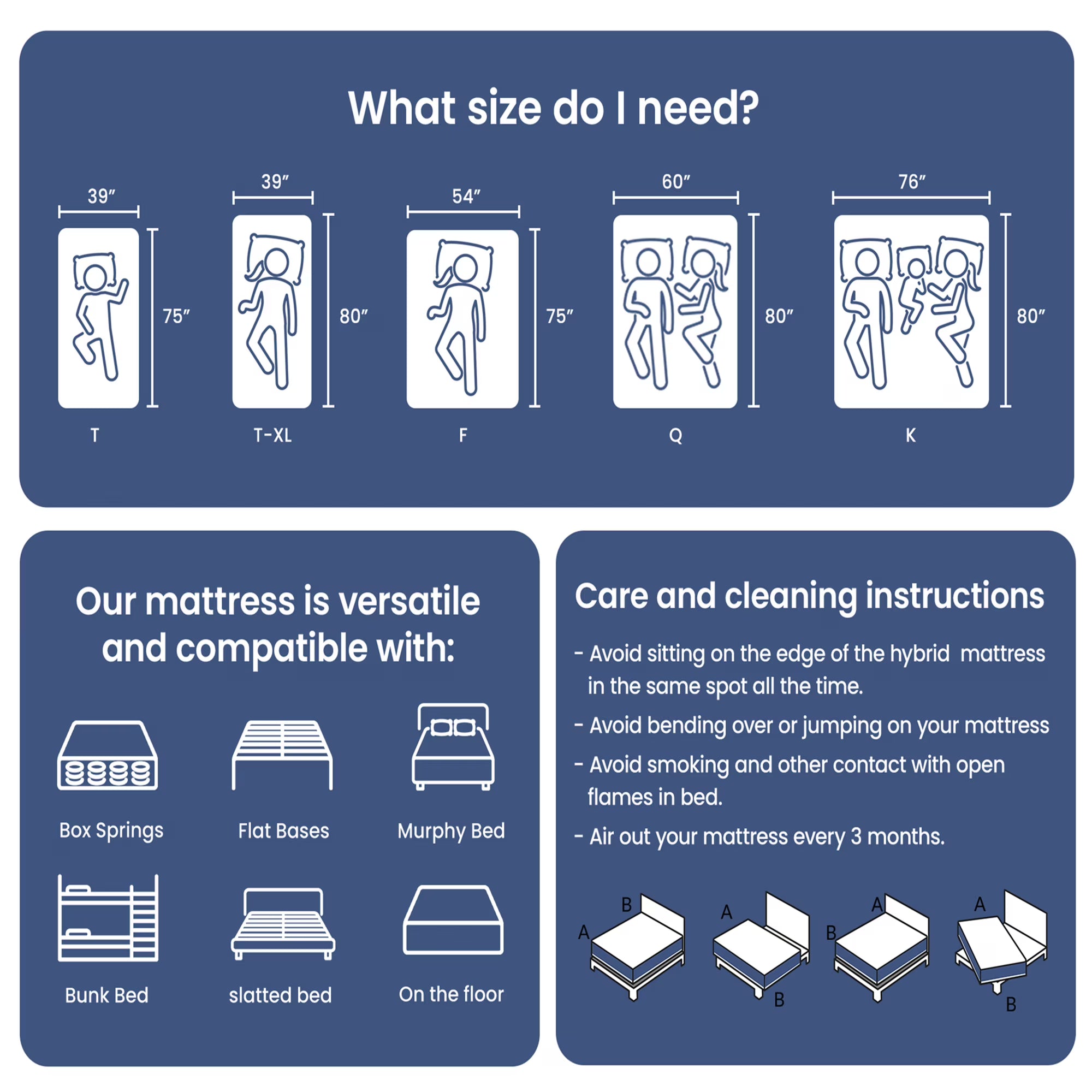 Babo Care 10 inch Full Size Mattress, Medium Hybrid Mattress for Side Sleepers, Pressure Relief, Individually Pocketed Springs, Motion Isolation, CertiPUR-US Certified
