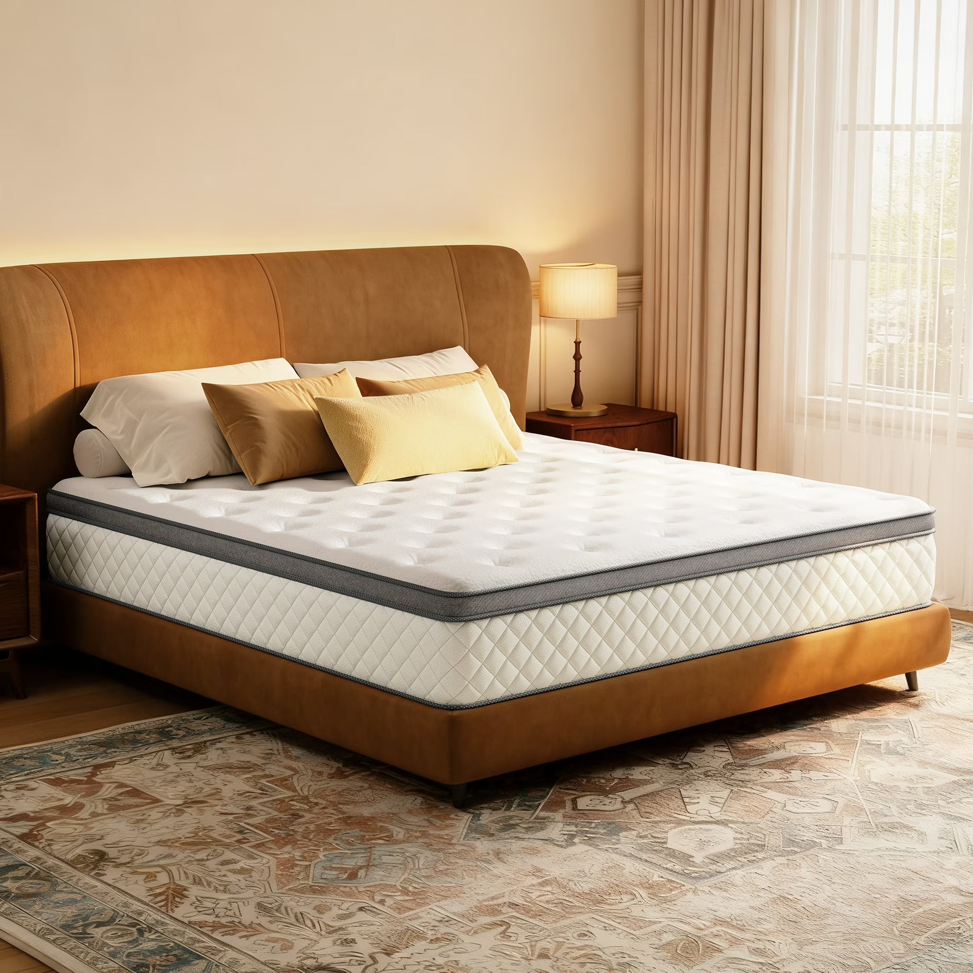 Babo Care Queen Mattress, 12-Inch Memory Foam, Hybrid Mattress with Independent Pocket Springs, Isolated Motion, Pressure Relief, Mattress in a Box