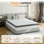 Babo Care Twin Mattress, 12 inch Twin Hybrid Mattress in a Box, Gel Memory Foam with Individually Wrapped Pocket Coils, Anti Pilling Fabric, Medium Firm, Pressure Relief, Cooling Sleep Support