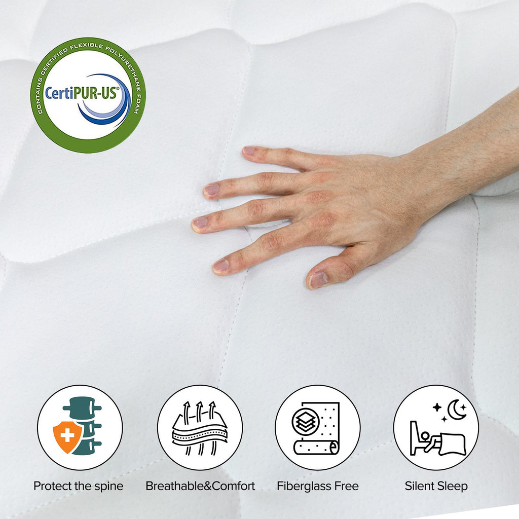 Babo Care 12 inch Twin Hybrid Mattress with Bamboo Charcoal Layer, Medium Firm Support, Gel Memory Foam, Individually Pocketed Coils, Motion Isolation, CertiPUR-US Certified