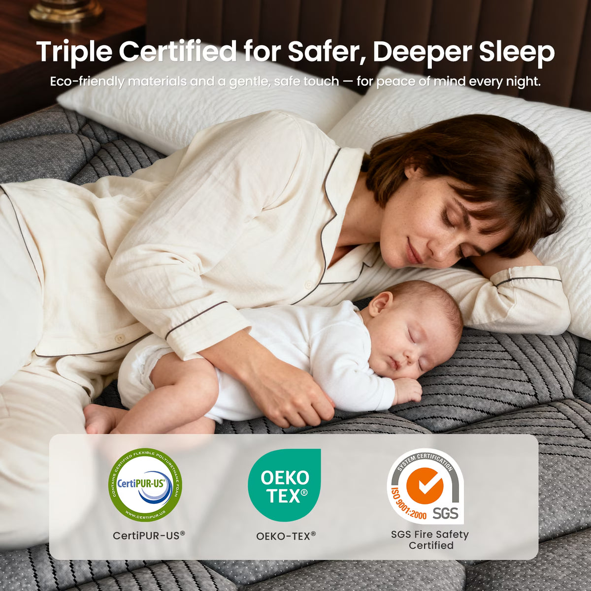 Babo Care Queen Mattress, 10 Inch Hybrid Mattress with Firm Support, Mattress in a Box, Fiberglass-Free & CertiPUR-US