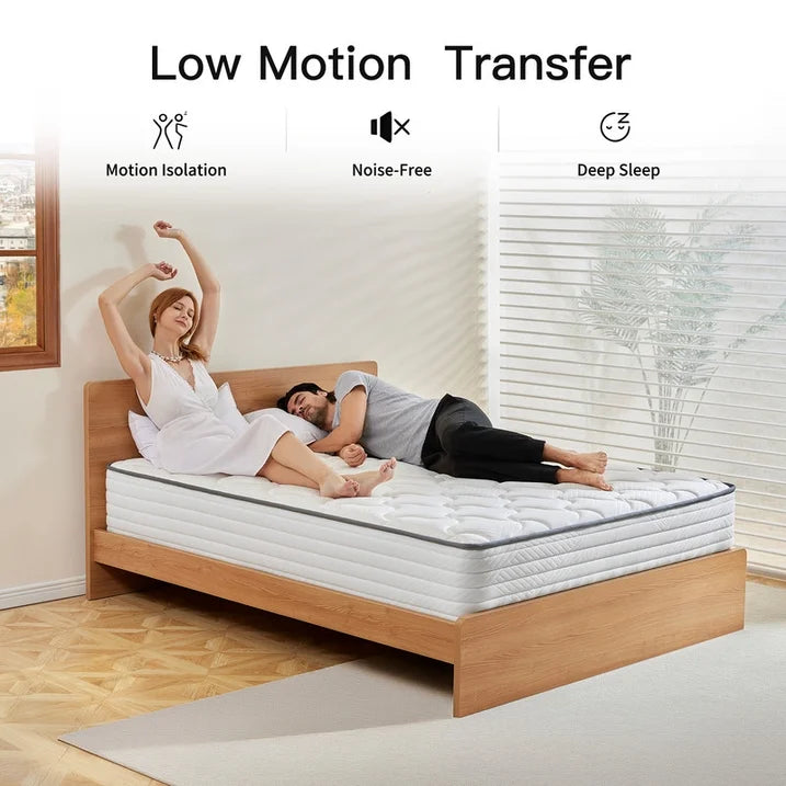 Babo Care Queen Mattress, 12 Inch Queen Hybrid Mattress in a Box, Anti-Static Fabric, Upgrade Individually Pocket Springs, Medium, Pressure Relief, Breathable Comfort, CertiPUR-US Certified