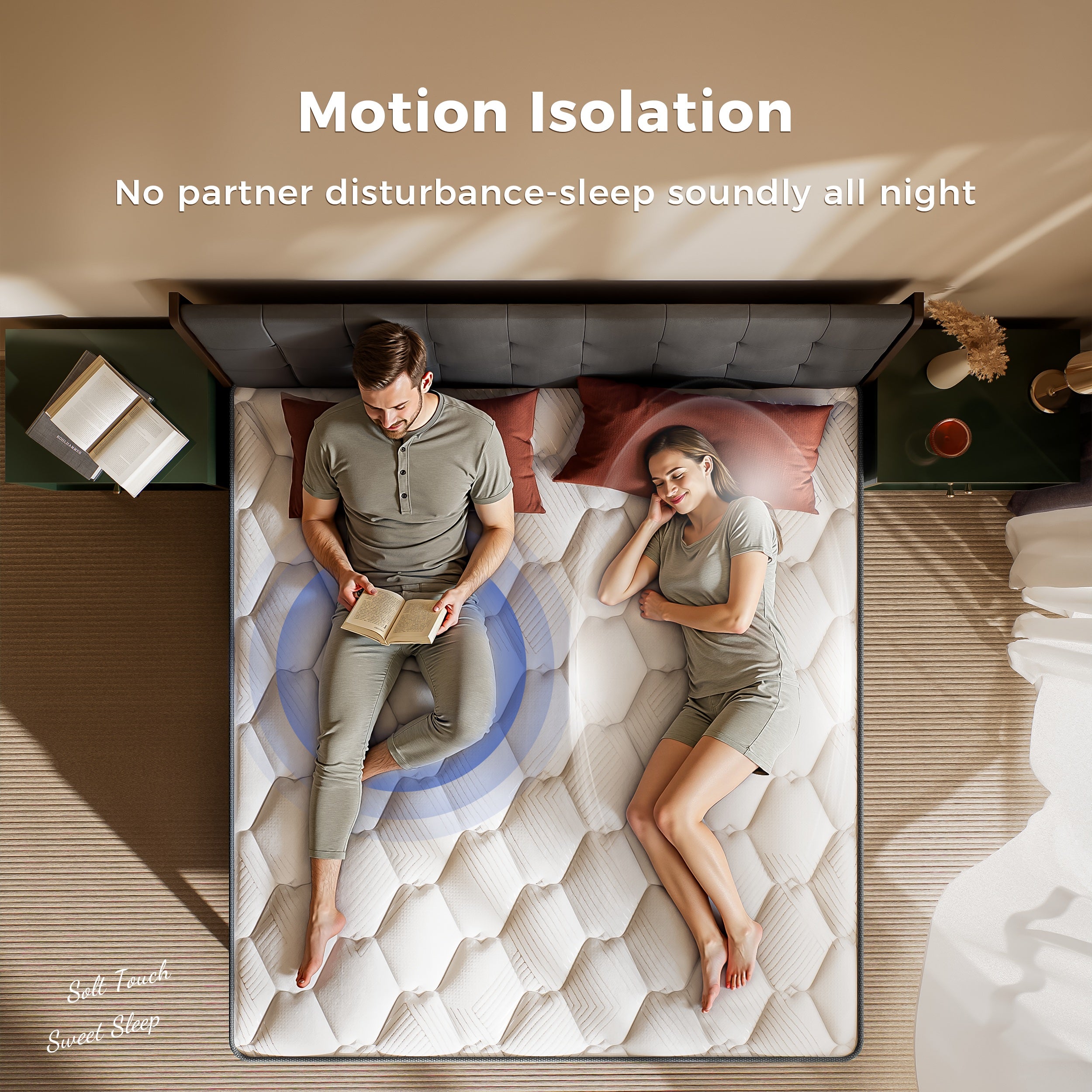 Babo Care Queen Mattress,10 inch Hybrid Mattress in a Box,Individually Pocket Springs,Cooling-Gel Memory Foam,Medium Feel for Pressure Relief,Motion Isolation,CertiPUR-US Certified,Colchones Queen