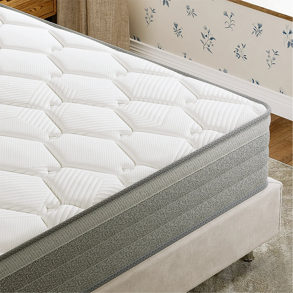 Babo Care Twin-XL Hybrid Mattress, Mattress in a Box, 8 inch Pocket Spring, Medium Support, Pressure Relief, CertiPUR-US Certified