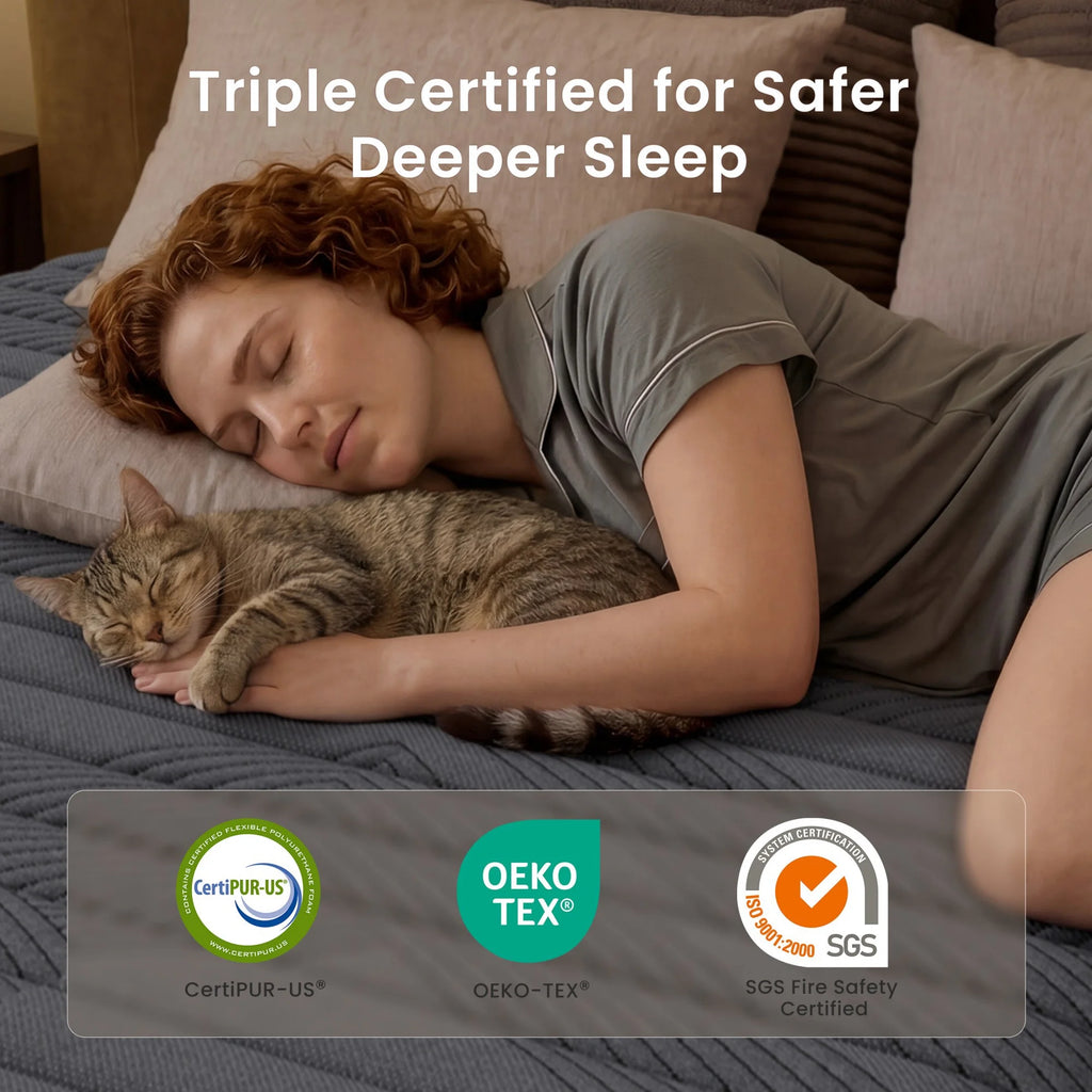 Babo Care 14-inch Full Hybrid Mattress in a Box,Medium Firm Support Mattress with Memory Foam & Pocket Coils for Back & Stomach Sleepers,CertiPUR-US Certified