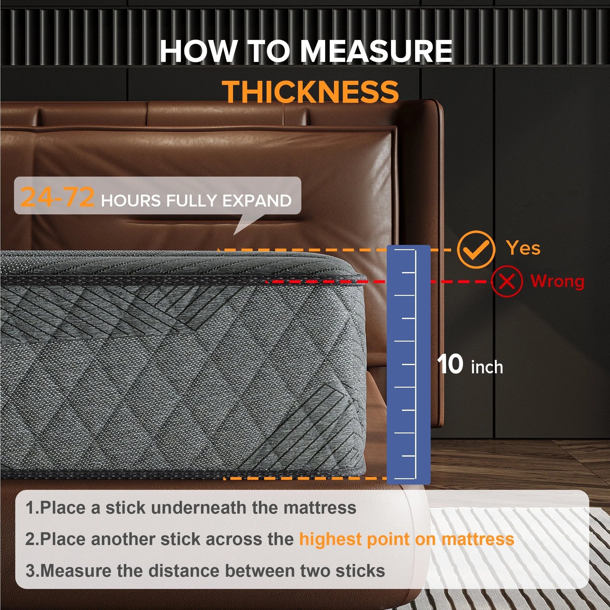 Babo Care Full Mattress, 10 inch Gel Memory Foam Hybrid Mattress for Comfort Sleep & Pressure Relief, Medium Firm, CertiPUR-US