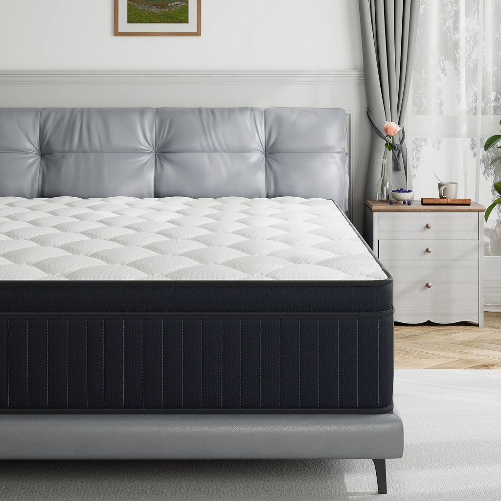 King Mattress,Babo Care 12 inch Cooling-Gel Memory Foam and Individually Pocket Innerspring Hybrid Mattress, King Bed Mattress in a Box, CertiPUR-US Certified, Medium King Size Mattress