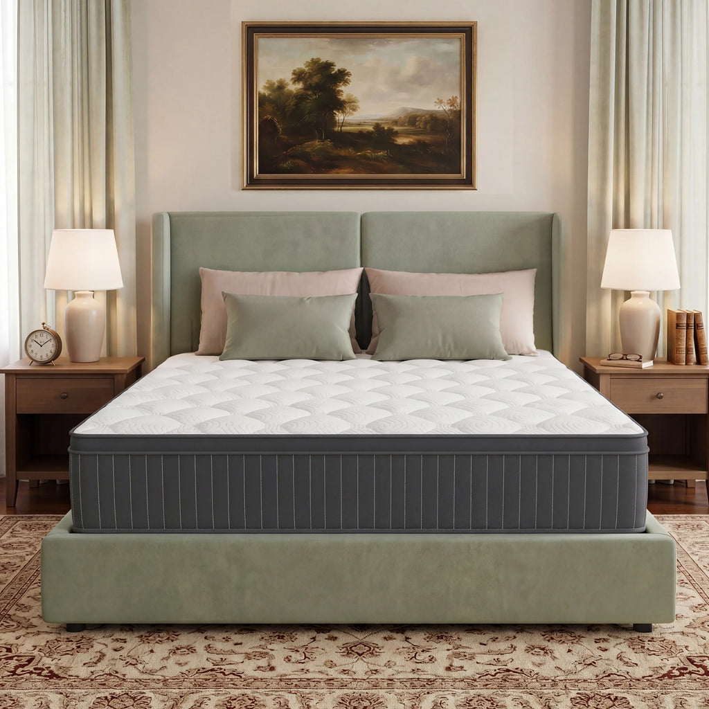 Babo Care Classic Hybrid 10" Queen Mattress - Medium - Memory Foam & Innerspring Coils - Cooling Top Layer - Pressure-Relief - Mattress in a Box