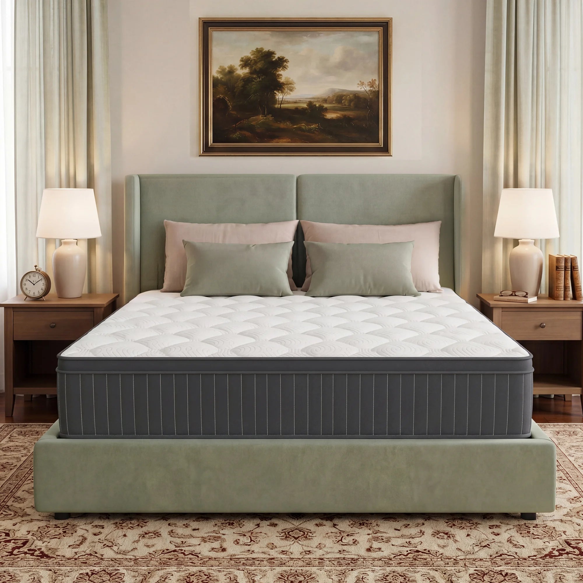 Babo Care Classic Hybrid 10" Queen Mattress - Medium - Memory Foam & Innerspring Coils - Cooling Top Layer - Pressure-Relief - Mattress in a Box
