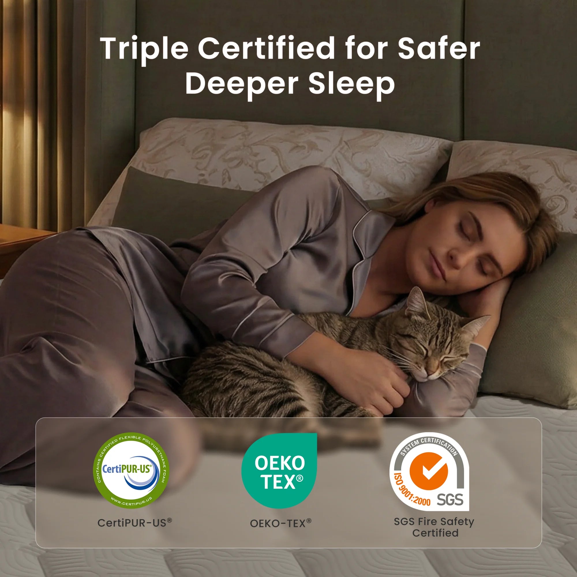 Babo Care Classic Hybrid 10" Queen Mattress - Medium - Memory Foam & Innerspring Coils - Cooling Top Layer - Pressure-Relief - Mattress in a Box