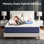 Babo Care Twin Mattress, 8 inch Cooling Memory Foam Mattress, Hybrid Firm Mattress in a Box, Pocket Spring, Pressure Relief, CertiPUR-US Certified