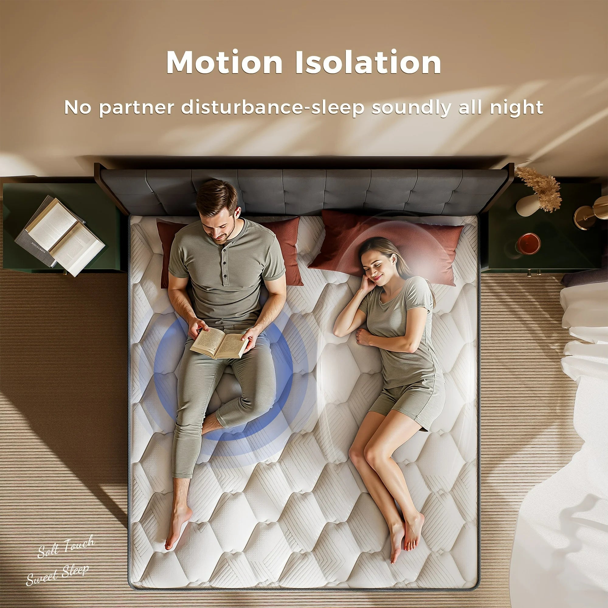 Babo Care 12 inch Queen Mattress, Memory Foam Mattress, Hybrid Mattress with Pocket Spring for Cool Sleep & Pressure Relief, Motion Isolation, Medium, Mattress in a Box, CertiPUR-US