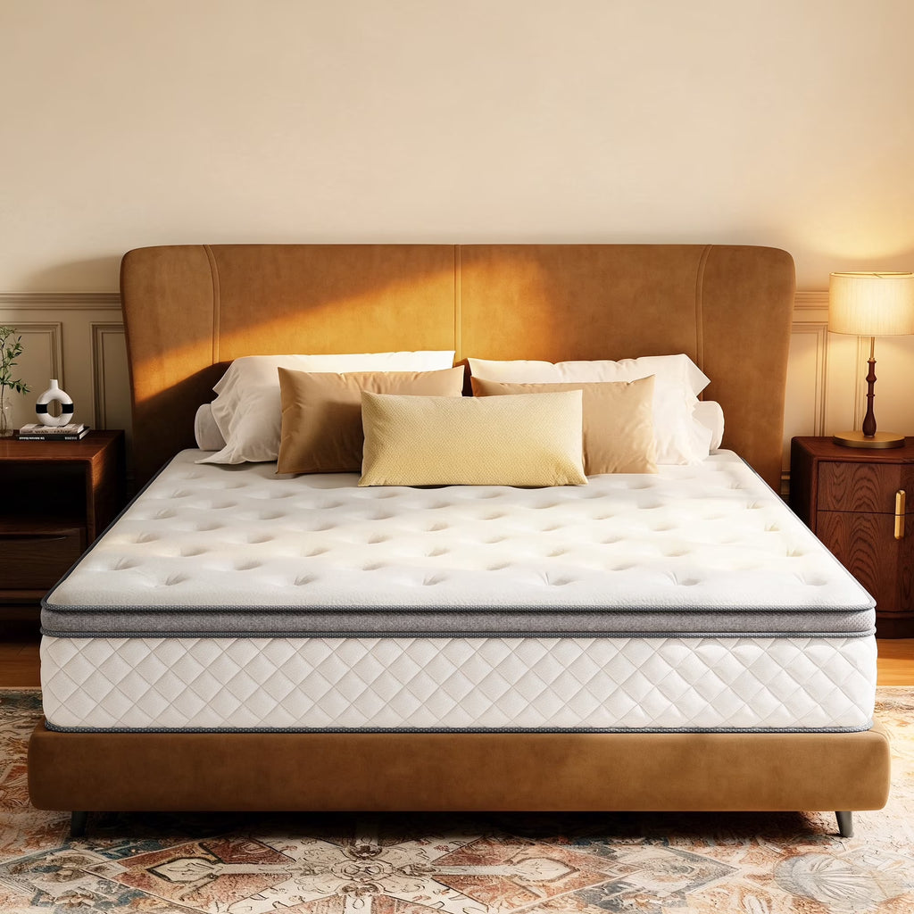 Babo Care Queen Mattress, 12-Inch Memory Foam, Hybrid Mattress with Independent Pocket Springs, Isolated Motion, Pressure Relief, Mattress in a Box