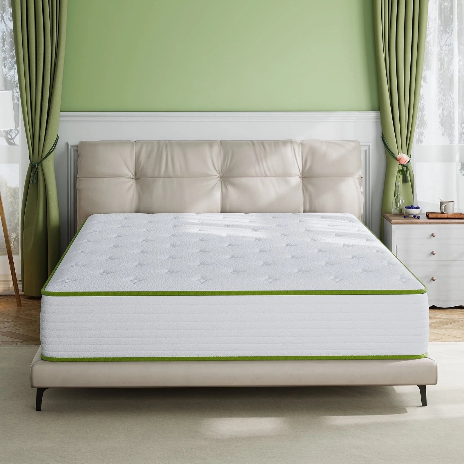 Babo Care 10 inch King Hybrid Mattress, Medium Firm , Motion Isolation, CertiPUR-US Certified, Bed-in-a-Box