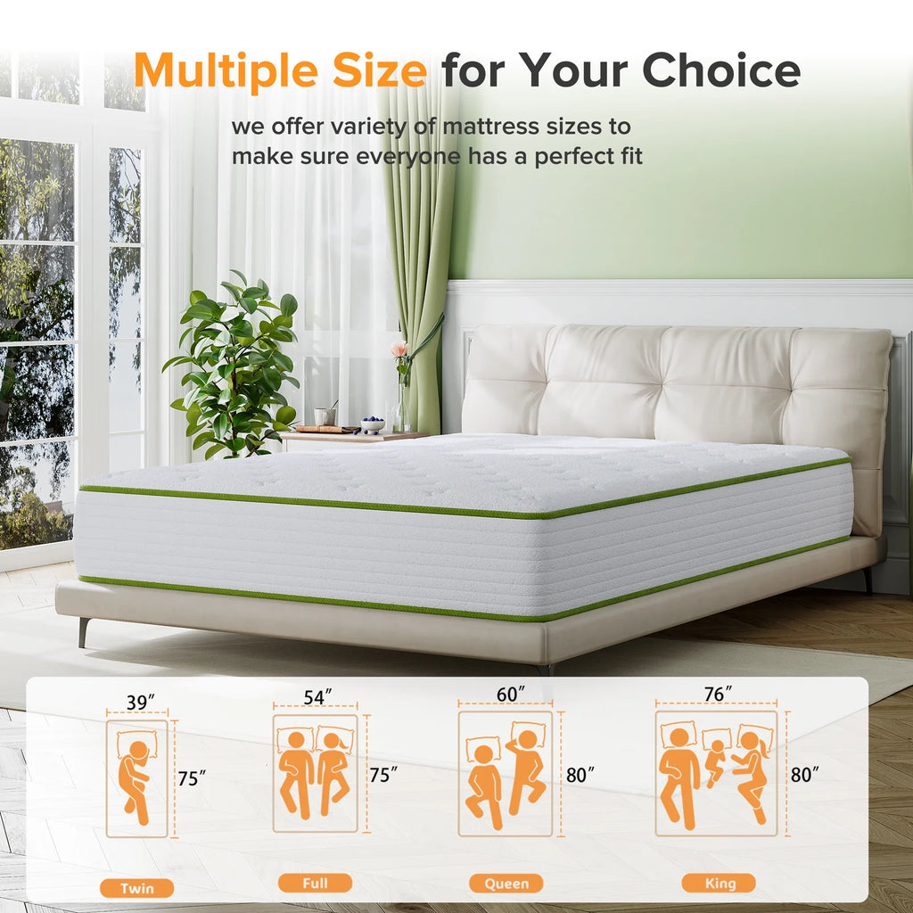 Babo Care 10 inch King Hybrid Mattress, Medium Firm , Motion Isolation, CertiPUR-US Certified, Bed-in-a-Box