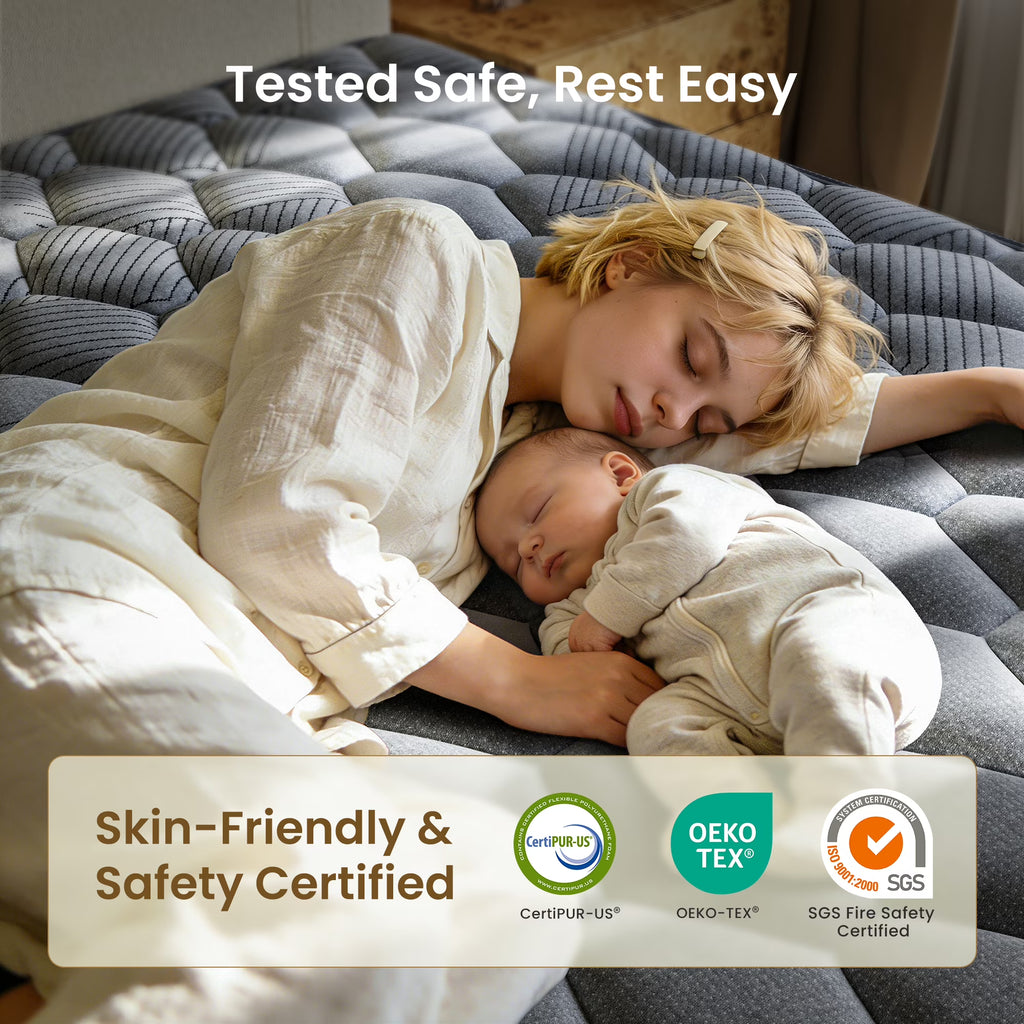 Babo Care 12 inch King Size Mattress, Firm, Cooling Wave Foam, Hybrid Mattress, Pocketed Springs, Motion Isolation, CertiPUR-US Certified, Bed in a Box