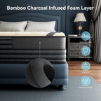 Babo Care Cal King Size Hybrid Mattress,14 Inch Double Sided with Cooling Gel Memory Foam and Pocket Spring Mattress in a Box, Motion Isolation & Pressure Relief,CertiPUR-US