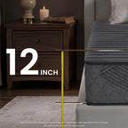 POSMOND Queen Mattress 12 inch Hybrid Mattress in a Box with Pocket Spring & Memory Foam, Medium Firm Mattresses for Back & Stomach Sleepers, CertiPUR-US Certified