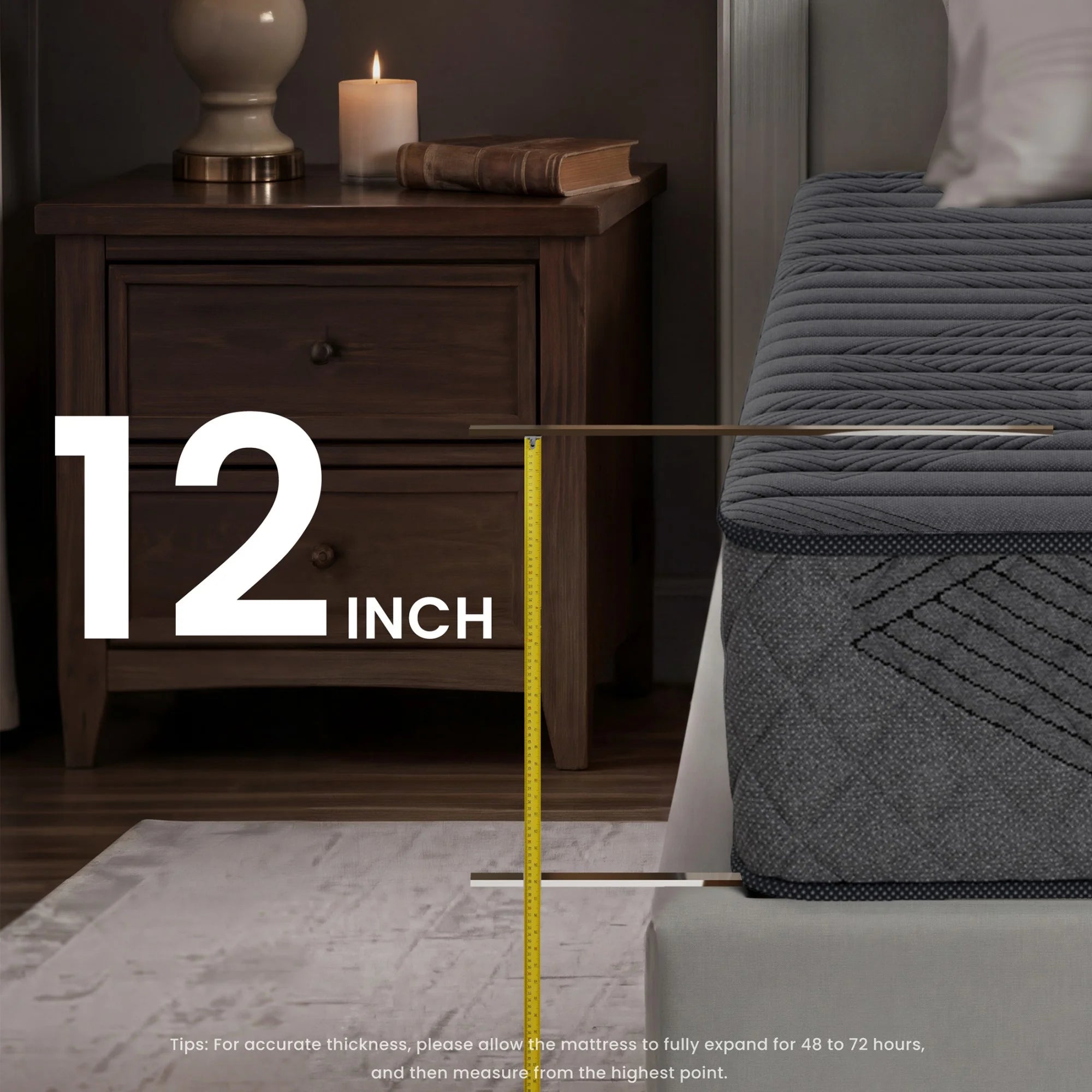 POSMOND Queen Mattress 12 inch Hybrid Mattress in a Box with Pocket Spring & Memory Foam, Medium Firm Mattresses for Back & Stomach Sleepers, CertiPUR-US Certified