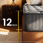 Babo Care Full Hybrid Mattress, 12 inch Cooling-Gel Memory Foam and Individually Pocket Innerspring Mattress, CertiPUR-US Certified,Full Size Mattress